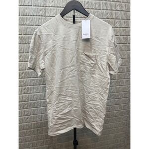 Goodfellow & Co Mens Vintage Short Sleeve Pocket T Shirt Beige Size S